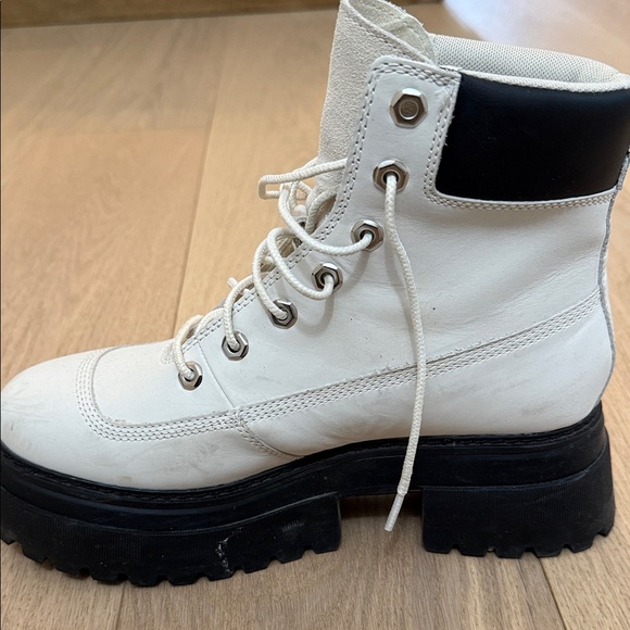 Timberland Women's White and Black Combat Boots - Picture 7 of 9